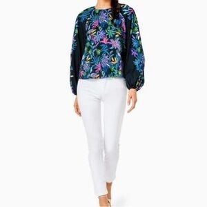 NEW Lilly Pulitzer Imani Long Sleeve Top Paradise Glow Onyx Floral Print